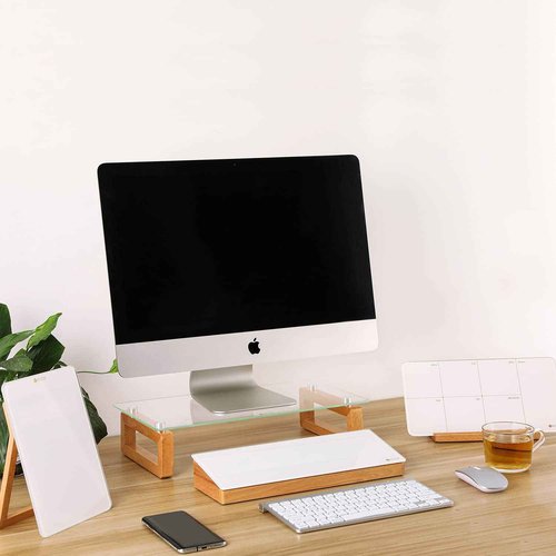 Yeoux Office Essential - Desktop Glass Whiteboard Combination