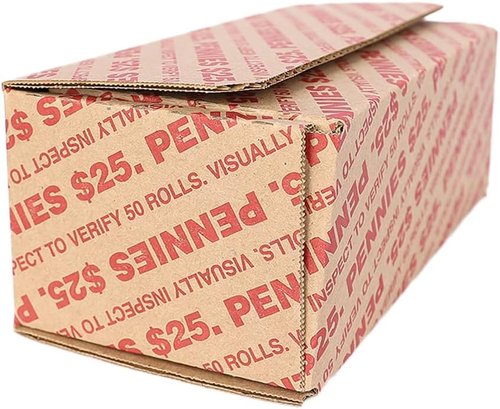 Rolled Penny Transport Box - 25 Capacity for Easy Coin Storage | Box of 50