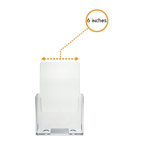 SOURCE ONE Premium Counter Top Bifold 6-Inch Wide Acrylic Brochure Holder