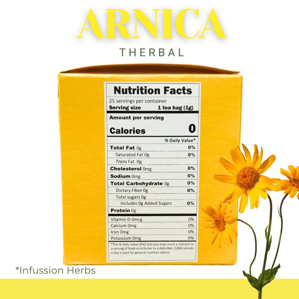 Therbal Árnica Herbal Tea – 25 Tea Bags – 100% Natural Infusion – Caffeine-Free – Heterotheca Inuloides – Aromatic Herbal Blend