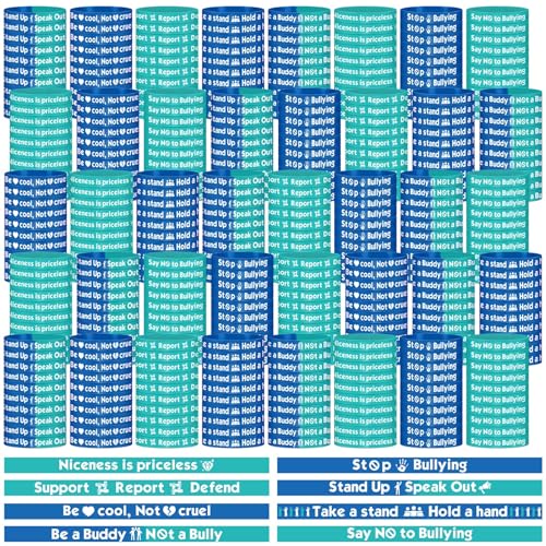 400 Pcs Anti Bullying Wristbands Bulk Against Bullying Silicone Bracelet Unisex Stretchy Motivational Silicone Wristbands for Women Men Awareness Fundraising Support Group