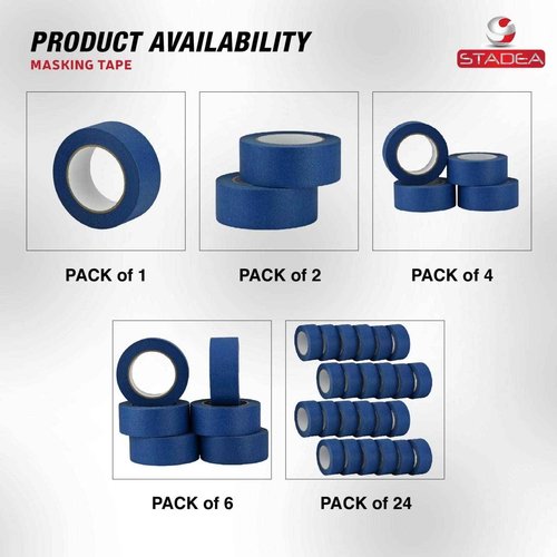 STADEA 2 Inches Wide Blue Painters Tape Masking Tape for Painting, Labeling Multi Surface Residue-Free for Indoor and Outdoor 55 Yard Long High Performance Roll - Pack of 24