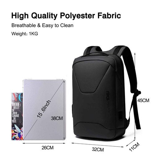 FANDARE Anti-Theft Backpack Business Daypacks fits 15.6 Inch Laptop Travel Large Backpack with USB Charging Port Waterproof Computer Bag Bookbag for Women Men Notebook Black
