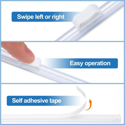 PATIKIL 8pcs Plastic Wrap Cutter, 14in Plastic Wrap Slide Cutter Self Adhesive, White
