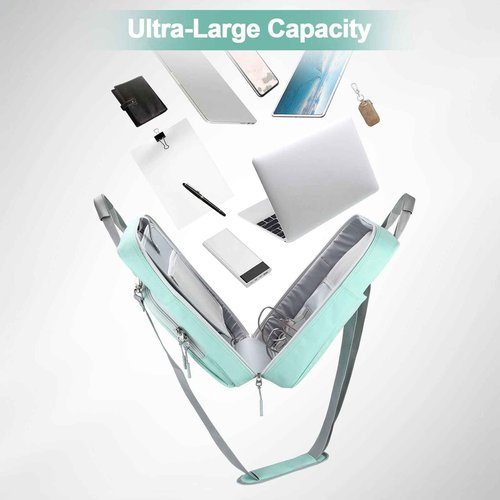Losong 3 Inch D-Ring 3 Ring Zipper Binder, Binder with Strap 700 Sheet Capacity & Multi-Pockets School and Office Organizer, Compatible with 13-Inch MacBook(Patent Design Light Blue)