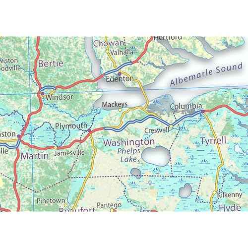 North Carolina State Poster Map - 13.3 x 30 inches - Paper Laminated