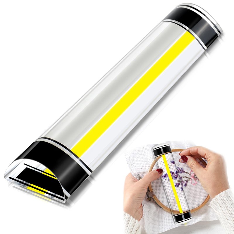 Verdanzia Magnifying Ruler with Yellow Tracker Line, 6 Inch Ruler with Magnifying Bar, Acrylic Mahjong Card Line Reader with Magnet for Reding Bible, Newspaper and Cross Stitch (6 in)
