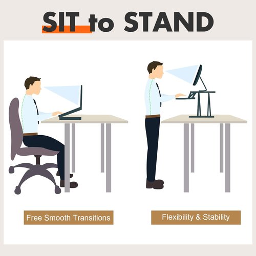 FAHKNS Standing Desk Converter, 36 Inch Height Adjustable Sit to Stand Riser Workstation, Sit Stand up Computer Home Office Desk, Black