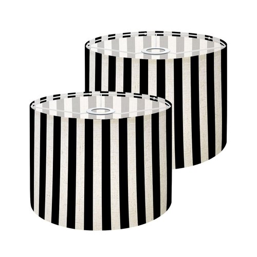 Lampshades Lamp Shades set of 2 Striped black white Lamp Shades for Table Lamps Floor Lamps Pendant Light Shade Drum Lampshades Boho Light Cover