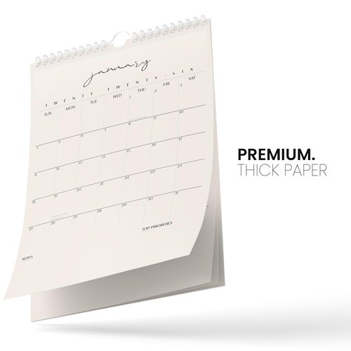 Karto Wall Calendar 2025-2026 - Vertical 11x17 inch July 2025 to December 2026 - Boost Your Productivity and Easy Planning with the Aesthetic Monthly Calendar - Cursive 3.0 Beige