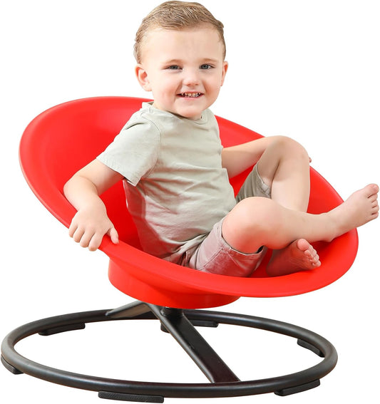 Skiennix Spinning Chair - Sensory Swivel Toy for Autistic Kids Age 3+ | Enhances Motor Skills (Red)