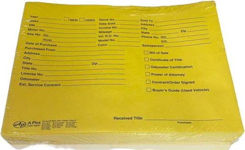 A Plus Dealer Supplies Vehicle Printed Dealer Jackets #5110 DSA-546 Yellow, 100 Quantity (P13*)