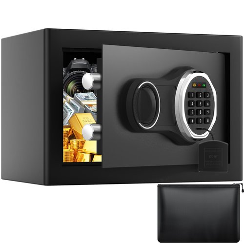 Small Safe Box with Combination Lock, 0.4 Cubic Personal Safe, Security Home Safes for Documents Jewelry Money Valuables
