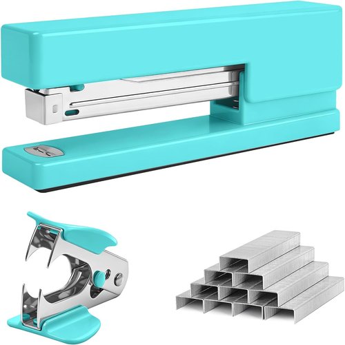 Office Desktop Stapler - 25 Sheet Capacity with Staple Remover | Non-Slip Design for Home & School - Green