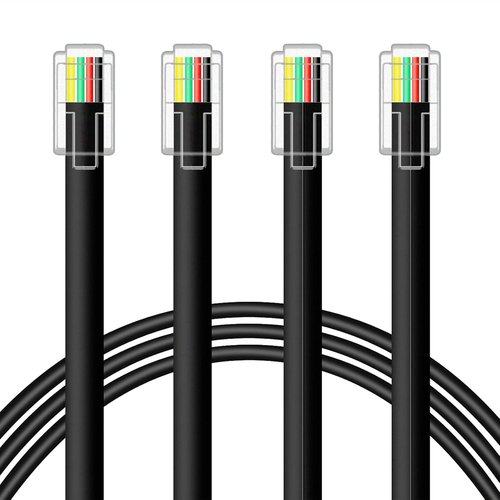NECABLES RJ9 Telephone Cable - 10ft Male to Male Cord for Data & Voice Use | Black 4P4C