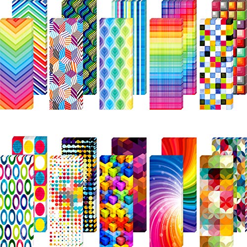Outus 100 Pack Laminated Optical Reading Bookmarks - Creative & Durable Bookmarks with 20 Patterns