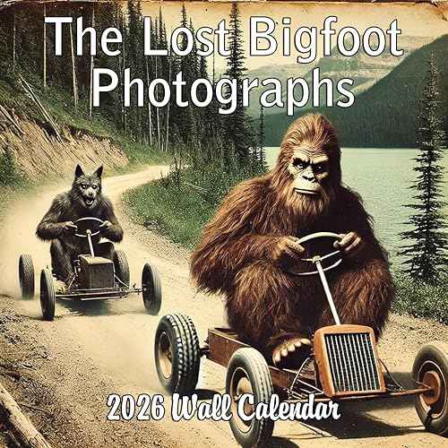 2026 The Lost Bigfoot Photographs Monthly Wall Calendar - "Recently Uncovered Vintage Pictures" of Bigfoot Doing Funny Things | White Elephant or Gag Gift Funny Calendar 2025-2026