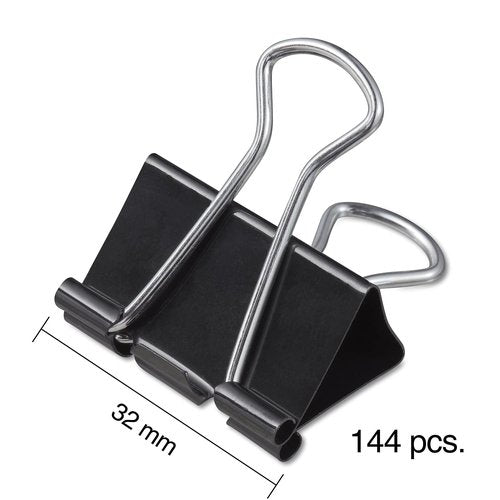 Staples Binder Paper Clips, 5/8 Inch Capacity, Medium, 144-Pack, Black
