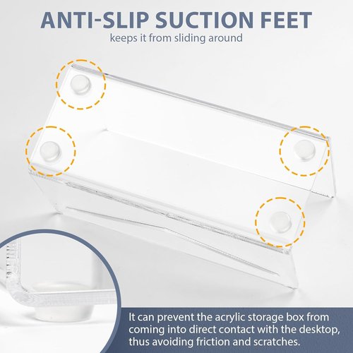Skiennix Acrylic Mail Holder - Clear Vertical Letter Organizer for Desk | Lightweight Envelope Sorter