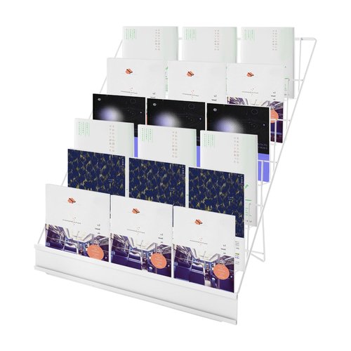 GAMIGIME Wire Magazine Rack, Magazine Rack Floor with 6 Open Tiers, Literature Display Rack, Tabletop Display Stand (White)