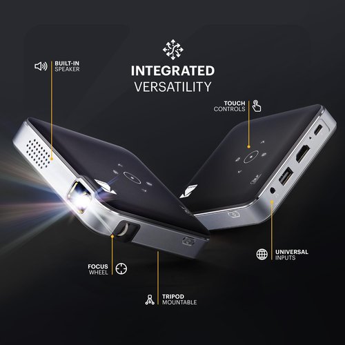 KODAK Luma 150 Ultra Mini Pocket Projector - 1080P Wireless DLP with Built-in Battery & Speaker | Black