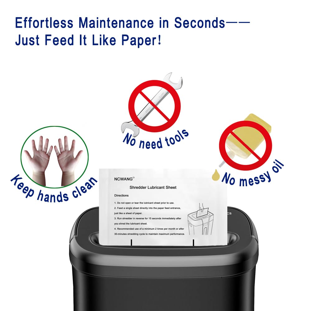Skiennix Paper Shredder Lubricant Sheets - 24 Pack for Optimal Blade Performance