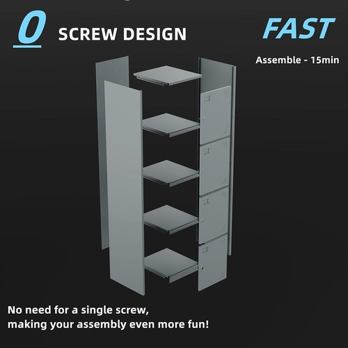 EcoSummer Metal Storage Cabinets with Lock Doors, Metal Garage Storage Cabinet, 4 Doors Tall Locker Organizer Steel Garage Cabinets Shelves for Office,Home,Garage,Gym,School