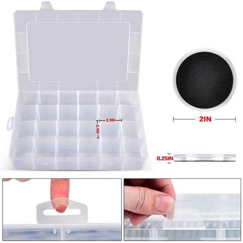 Coin Capsules 46mm with Foam Gasket and Plastic Storage Organizer Box, 6 Sizes (20/25/27/30/38/46 mm) Coins Collector Case Holder for Collection Supplies-168 Pieces (Black)