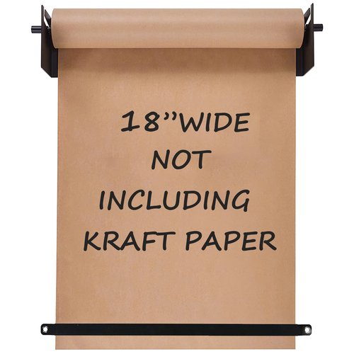 Fitous 18”Kraft Paper Dispenser Holder Wall Mount, Heavy-Duty Paper Cutter Butcher Paper Dispenser to Do Lists, DIY Drawing, Taking Note, Artwork, Daily Special - Black