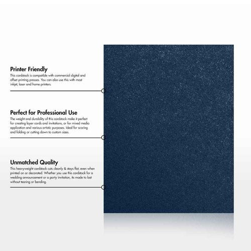LUXPaper 8.5" x 11" Cardstock | Letter Size | Lapis Metallic - Stardream | 105lb. Cover (192lb. Text) | 50 Qty