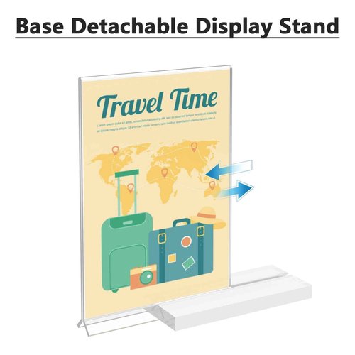 MaxGear 4x6 Acrylic Sign Holder 24 Pack, Double Sided Display Stand, Clear Paper Holder Picture Frame, Plastic Menu Holder Photo Frame Poster Stand for Stores, Restaurants, Hotels, Office