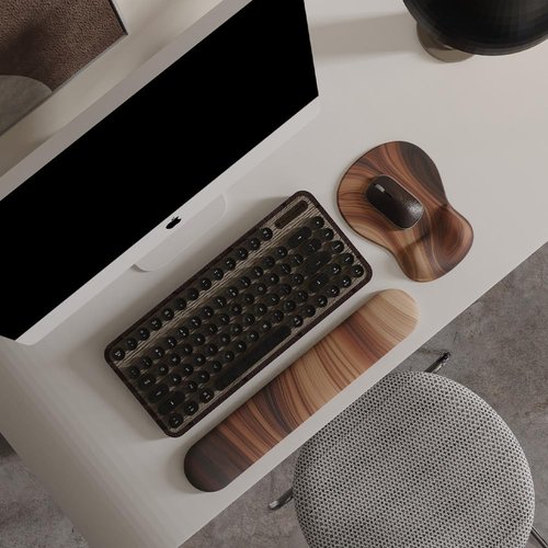 ErgoComfort Gel Wrist Rest Mouse Pad - Ergonomic Support for Office & Gaming - Non-Slip Walnut Grain Design