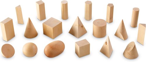 Learning Resources Wooden Geometric Solids - Montessori Shapes for Kids | Set of 19