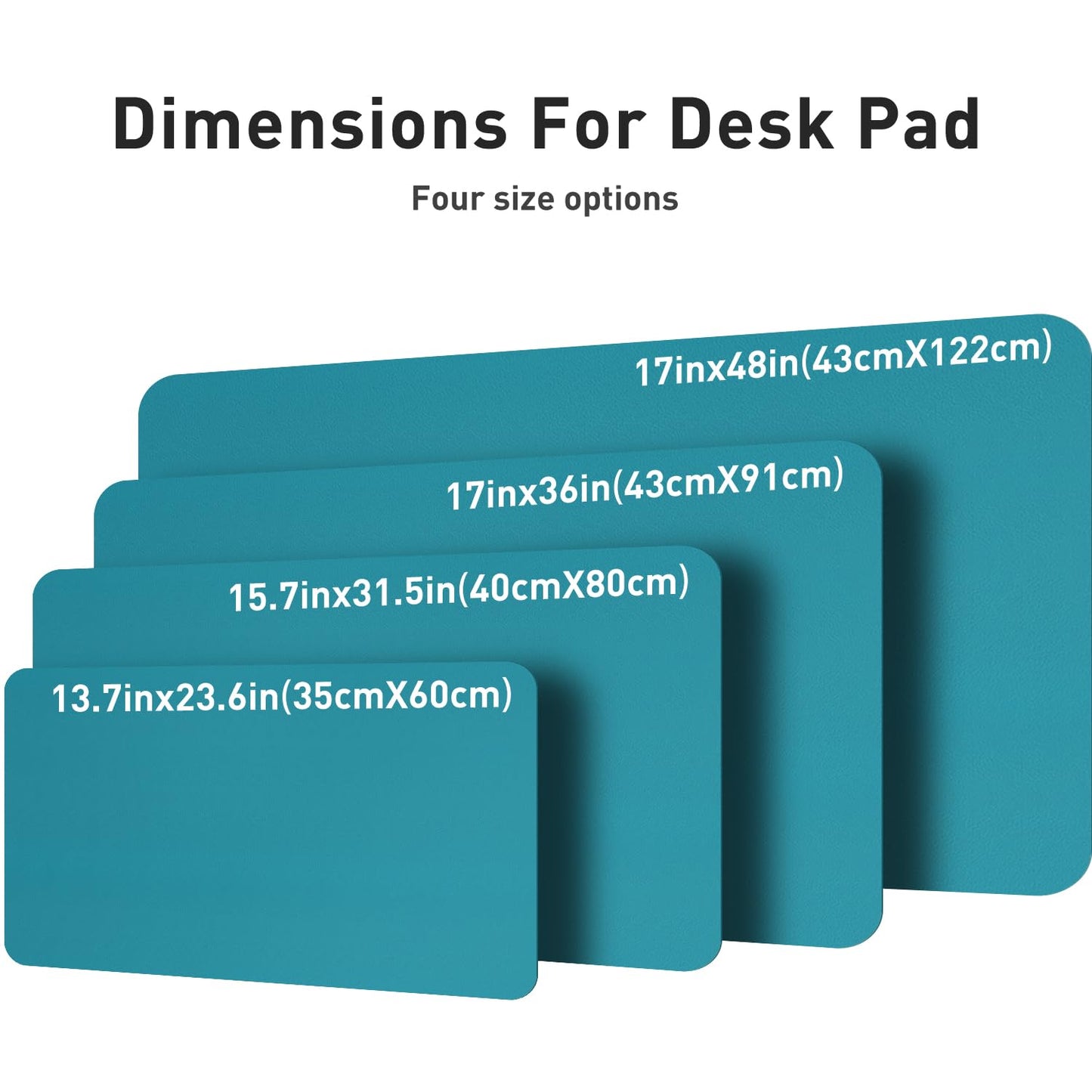 Aothia Leather Desk Pad Protector, Office Desk Mat, Large Mouse Pad, Non-Slip PU Leather Desk Blotter, Laptop Desk Pad, Waterproof Desk Writing Pad for Office and Home (48"x17", Turquoise)