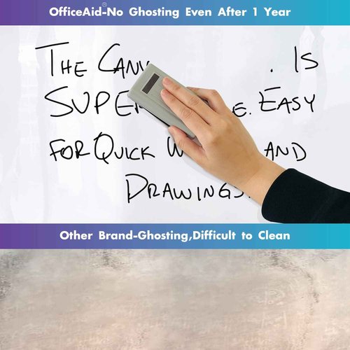 Flexible Jumbo Dry Erase White Board Roll, 41x96 Inch Large Sticky Blank Laminated Whiteboard Paper, Huge Erasable Adhesive Wall Poster Sheet for Office,Classroom
