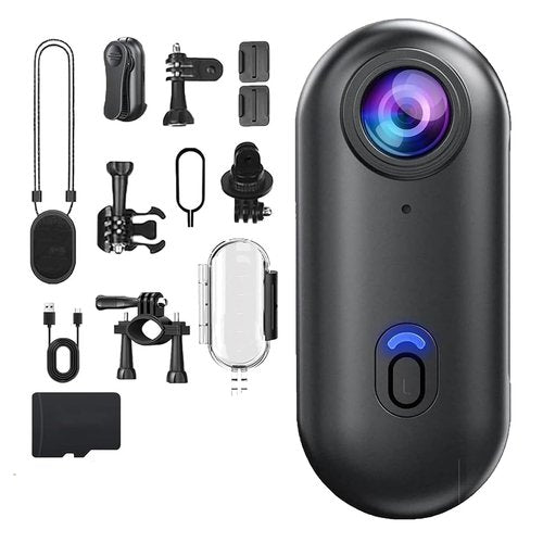 The Go Catch Camera, Treklon POV Camera, Treklon 4S Body Cameras, HD 1080p/4K Pocket Action Cam, with Magnetic Clip, Waterproof Case and Bracket, Thumb Size Mount Anywhere (Black 64G)