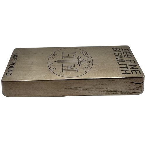 1 Pound 99.9% Pure Bismuth Hand Poured Metal Bullion Bar Ingot – Collectible Element for Display, Science Experiments, DIY Casting, Paperweight