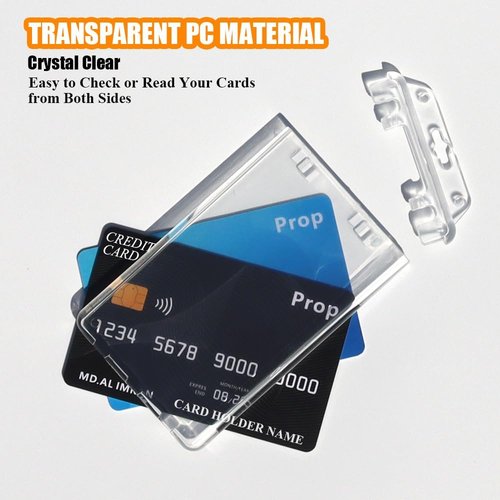 DiDiSTAR ID Badge Holder | 3-Pack Vertical Clear Heavy-Duty Protector for Office & Student IDs