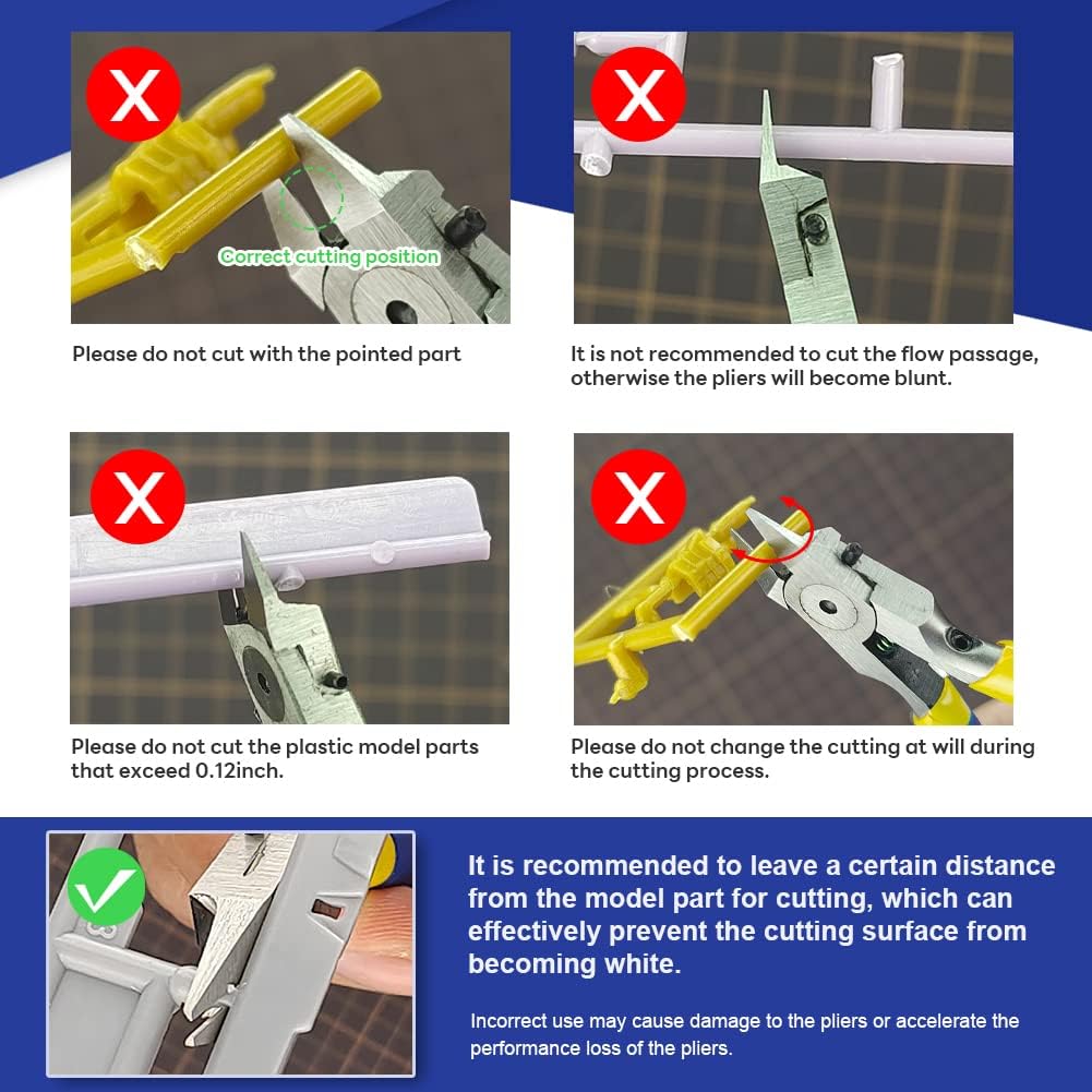 Stedi 4.7-Inch Model Nipper - Ultra-Thin Single-Edge Blade for Gundam Repair | Blue Plastic Tool