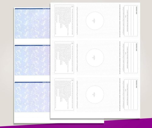 NextDayLabels - Blank Check Stock for Laser & Inkjet Printers - 8.5" x 11", 500 Sheets, Red-Blue Prismatic