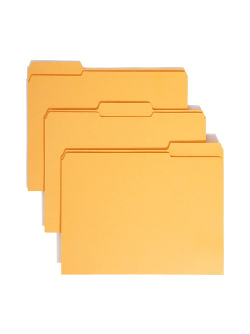 Smead File Folder, Reinforced 1/3-Cut Tab, Letter Size, Goldenrod, 100 per Box (12234)