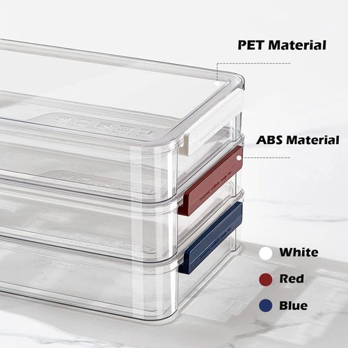 Comforhous 2 Pack Document Storage Clear Plastic Storage Boxes with Lids Stackable Storage Bins Paper Storage Box Containers for Organizing A4 File Paper Document Photo Scrapbook Craft Storage Red