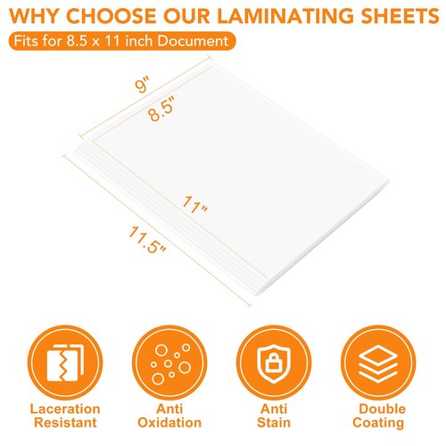 CAREGY 600 Pack Laminating Sheets,Holds 8.5 x 11 Inch Sheets,Thermal Laminating Pouches, 3 Mil, 9 x 11.5 Inches Lamination Sheet Paper for Laminator, Round Corner Letter Size