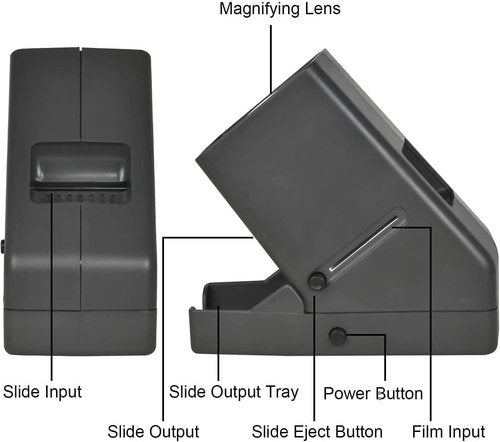DigitConvert 35mm Slide Viewer, 3X Magnification, USB Powered/Battery Operation-for 35mm Slides & Positive Film Negatives (4AA Batteries Included)