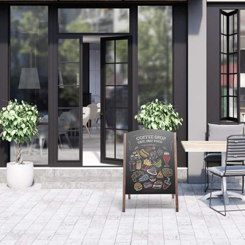 FIREFLOWERY A Frame Chalkboard Sign, Freestanding Menu Board with Heavy-Duty Hinge, Solid Pine Wood Blackboard, Double-Sided Chalk Board for Restaurants, Cafes, Weddings, Party Guide (40" x 25.6")