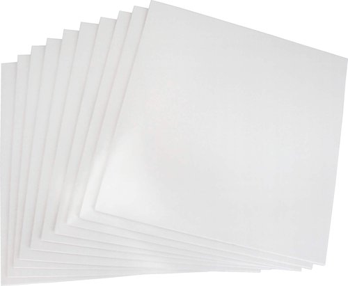 Square Deal Recordings & Supplies (10) 12" Record Jackets - White (Glossy Finish) - Without Center Hole - #12JW - Protect Against Dust and Wear!