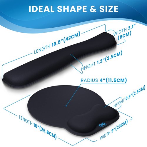 Everlasting Comfort Ergonomic Mouse Pad and Foot Rest Bundle - Work and Relaxation Essentials - Improve Productivity & Comfort
