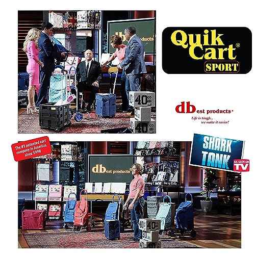 dbest products Quik Cart Sport Collapsible Rolling Crate on Wheels for Teachers Tote Basket 80 lbs Capacity, Made from Heavy Duty Plastic Used as a Seat, Black, Compact