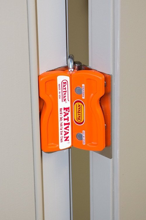 The Original Fat Ivan Fold Up Doorstop Wedge with Magnet Orange (Pack of 2)