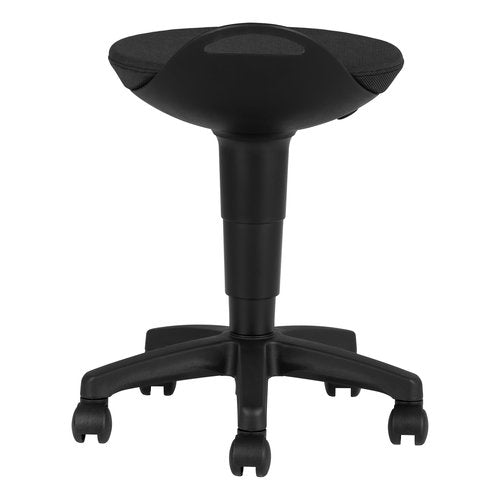 Learniture Rolling Adjustable-Height Padded Stool - Black
